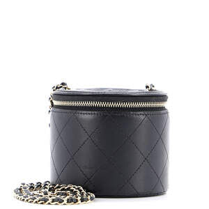 Chanel Cc Round Vanity Case With Chain #206690C21B
